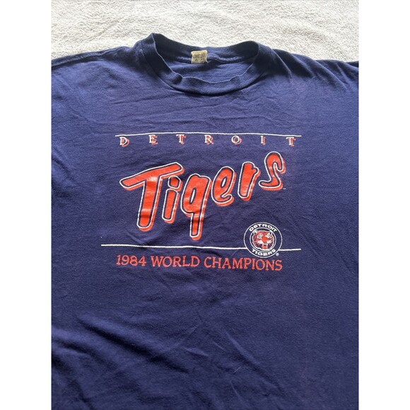 Detroit Tigers Vintage 1984 World Series Champions T-Shirt Medium/Large 80's - Picture 2 of 10
